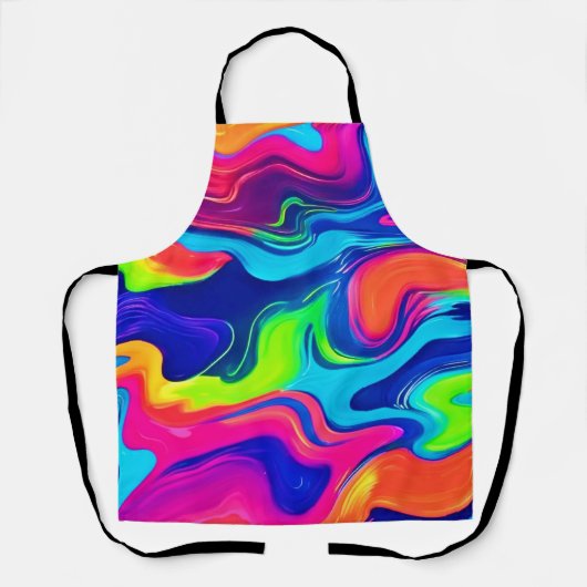 Tablier Vivid Abstrait Color Waves Art (Recto)