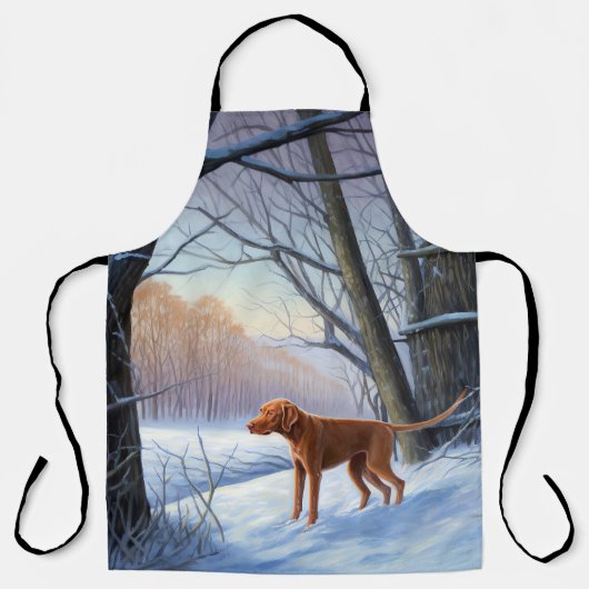 Tablier Vizla Qu'il neige Noël (Recto)