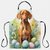 Tablier Vizsla Chien avec œufs de Pâques Vacances (Recto)