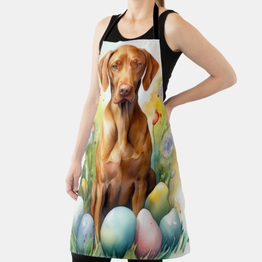 Tablier Vizsla Chien avec œufs de Pâques Vacances (Insitu)