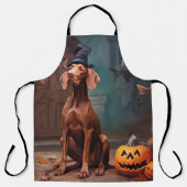 Tablier Vizsla Citrouille Halloween effroi (Recto)