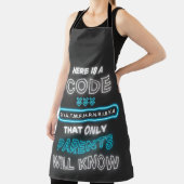 Tablier Voici Un Code Que Seuls Les Parents Connaîtront (Insitu)