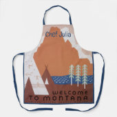 Tablier Voir l'Amérique Bienvenue au Montana, Vintage voya (Recto)