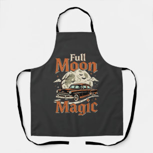 Tablier Voiture Vintage Magie Pleine Lune Halloween