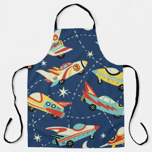 Tablier Voitures spatiales : Bleu foncé Vintage.