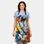 Tablier "Vol dynamique : Papillons multicolores acryliques (Porté)