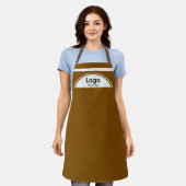Tablier Votre logo demi-sphère marron (Porté)