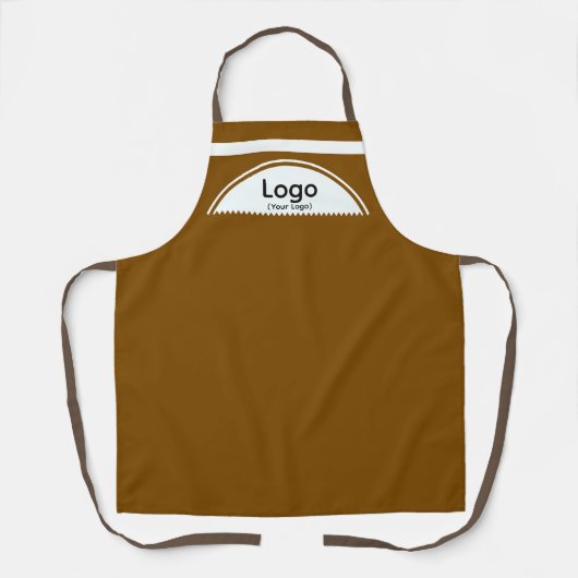 Tablier Votre logo demi-sphère marron (Recto)