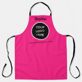 Tablier Votre logo Hot Pink Elegant Yellow Business (Recto)