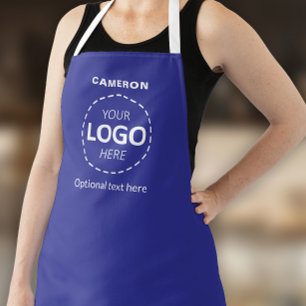 Tablier Votre logo ici - Simple affaires bleu personnalisé