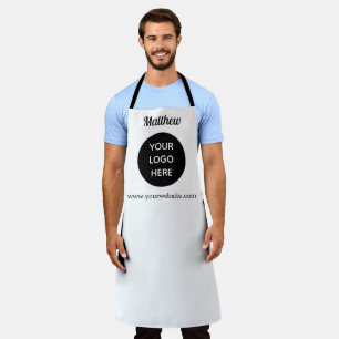 Tablier Votre logo site web entreprise noir blanc