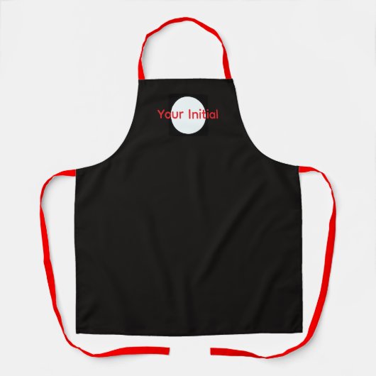 Tablier Votre monogramme initial noir (Recto)