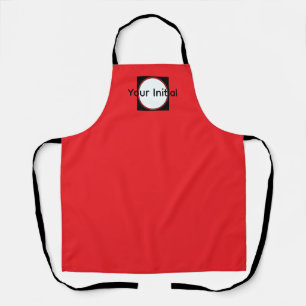 Tablier Votre monogramme initial rouge