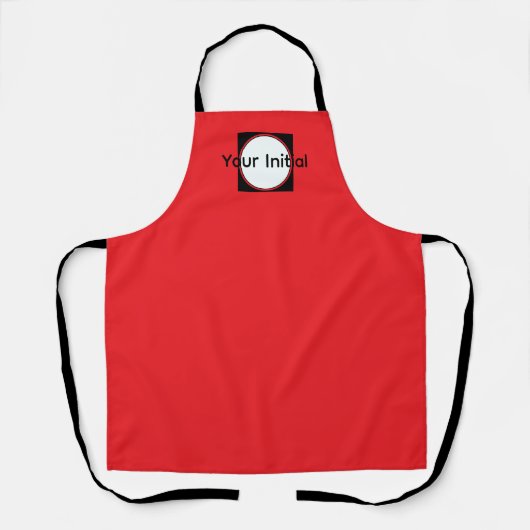 Tablier Votre monogramme initial rouge (Recto)