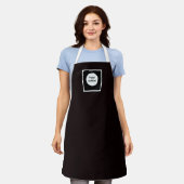 Tablier Votre monogramme initial Sangles blanches Noir (Porté)