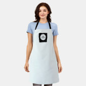 Tablier Votre monogramme initial Sangles noires Blanc (Porté)
