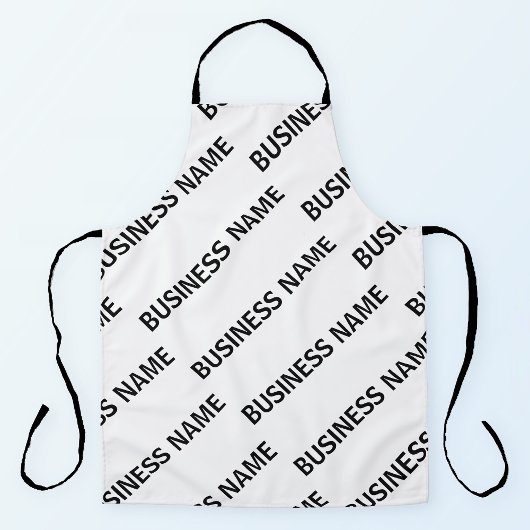 Tablier Votre Motif de nom d'entreprise | Noir et blanc