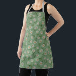Tablier Votre nom Chamomile Fleurs Motif sur Sage Green<br><div class="desc">Ce tablier tout en papier présente des fleurs marguerites blanches peintes dans une grande répétition à lancer contre un arrière - plan de vert sage doux font de ce motif un choix idéal pour un grand chef ou boulanger du millénaire. Faites un pas de plus et personnalisez le texte du...</div>