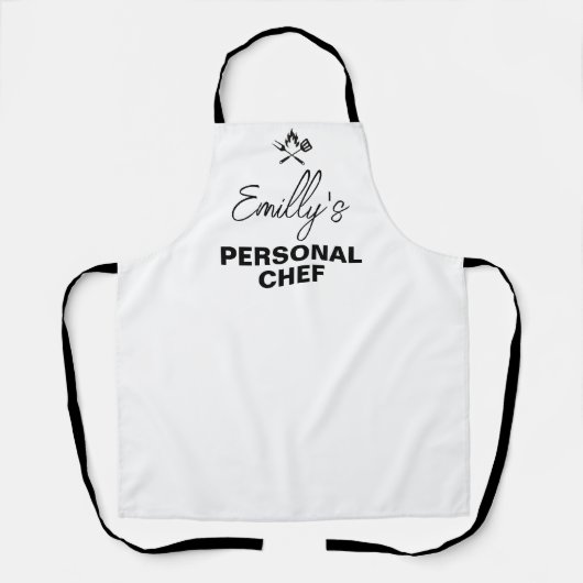 Tablier Votre NOM Chef personnel -Funny Valentine's Day (Recto)