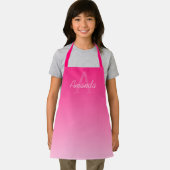 Tablier Votre nom Cute Personnalisable Pink Ombre & Monogr (Insitu)
