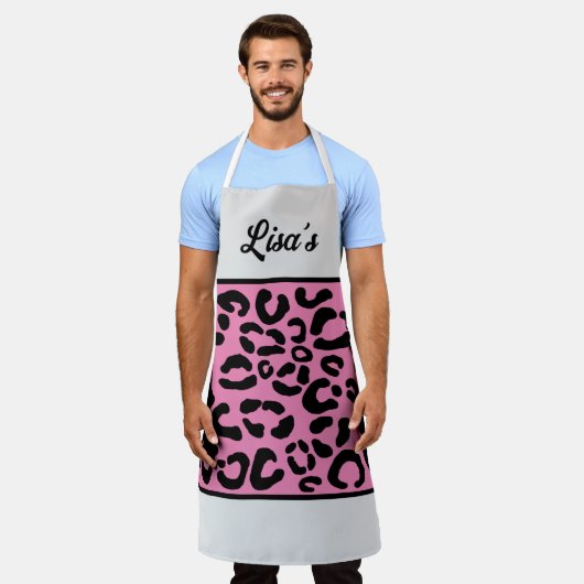 TABLIER VOTRE NOM EMPREINTE DE LÉOPARD (Porté)