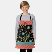 Tablier Votre nom Fleurs élégantes Points roses Inspirété (Porté)