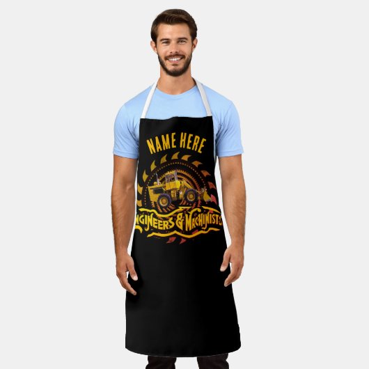 Tablier VOTRE NOM Ingénieur et Machiniste (Porté)