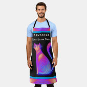 Tablier Votre nom Just Love Cats mignon Cat Citation (Porté)