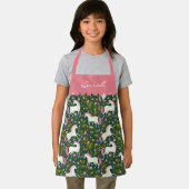 Tablier Votre nom sur les licornes roses (Insitu)