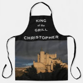 Tablier Votre photo, Roi du Grill, Nom (Recto)