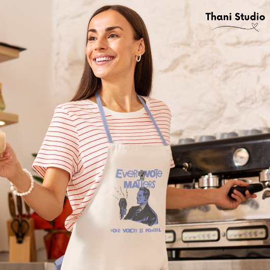 Tablier Votre vote compte Élection Bleu politique imprimé