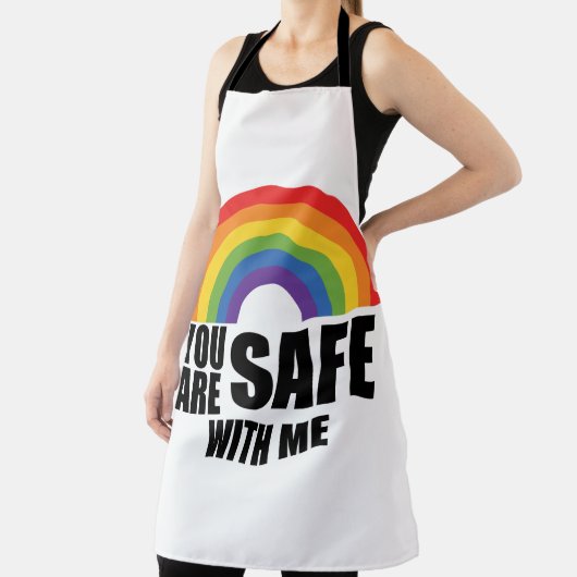 Tablier Vous Êtes En Sécurité Avec Moi LGBTQ Rainbow Pride (Insitu)