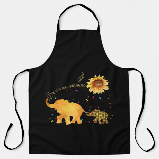 Tablier Vous êtes mon Sunshine tournesol Elephant Autisme (Recto)