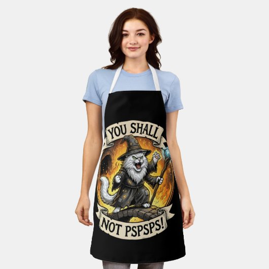 Tablier Vous ne PSPSPS Funny Wizard Chat Fantastique (Porté)