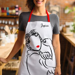 Tablier Vous pouvez le cuire - Rosie élégant le Riveter<br><div class="desc">Vous pouvez le cuire Rosie le Riveter Apron - Ce design inspirant d'un tablier, présente une image élégante basée sur l'uber cool "We Can Do It!" Affiche de propagande américaine. Associé à Rosie le Riveter, qui a contribué au mouvement des femmes dans la main-d'oeuvre industrielle rémunérée pendant la Seconde Guerre...</div>
