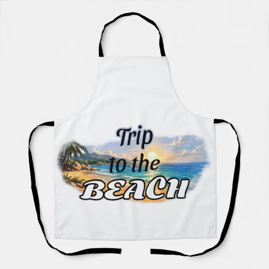 Tablier Voyage à la plage Design d'évasion au coucher du s (Recto)