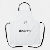 Tablier Voyage d'avion minimal simple ajouter votre nom pl (Recto)