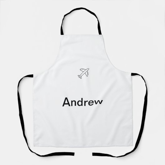 Tablier Voyage d'avion minimal simple ajouter votre nom pl (Recto)