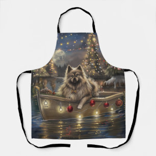 Tablier Voyage de Noël festif Keeshond