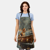 Tablier Voyage festif de Noël beagle (Porté)