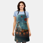 Tablier Voyage festif de Noël dalmate (Porté)