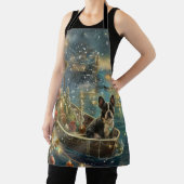 Tablier Voyage festif de Noël de Boston Terrier (Insitu)