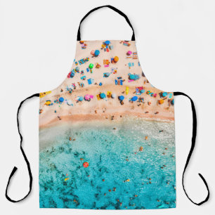 Tablier Vue aérienne de la plage de sable avec des parasol