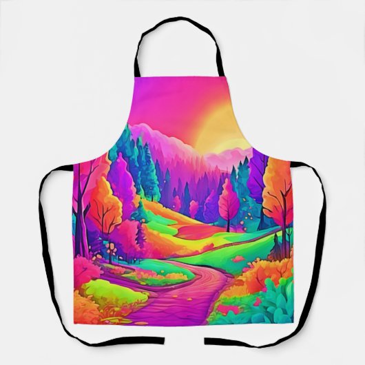 Tablier Vue Coucher de soleil coloré (Recto)