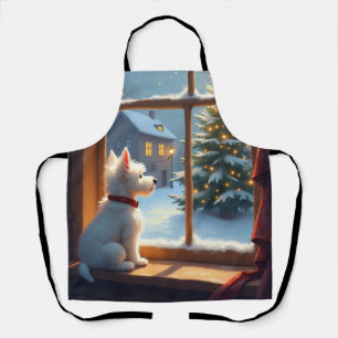 Tablier Vue de Noël matinée West Highland White Terrier