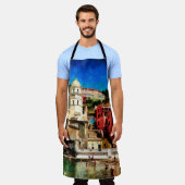 Tablier Vue de Vernazza, Italie. Aquarelle (Porté)