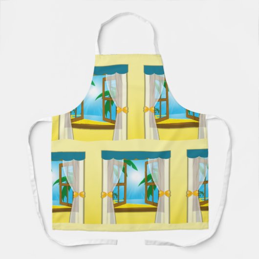 Tablier Vue sur la plage d'été (Recto)