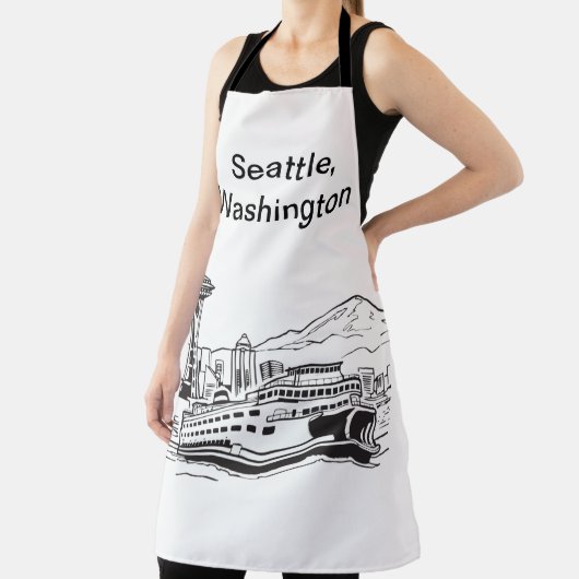 Tablier Washington State Seattle Ferry Line Art (Insitu)