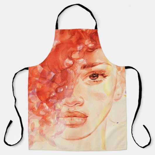 Tablier Watercolor belle fille (Recto)