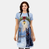 Tablier Watercolor Black Russian Terrier Iron Christmas (Porté)